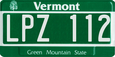 VT license plate LPZ112