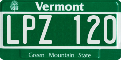 VT license plate LPZ120