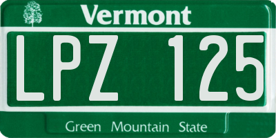 VT license plate LPZ125