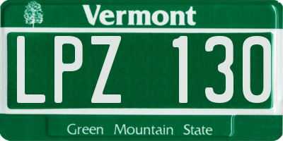VT license plate LPZ130