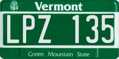 VT license plate LPZ135