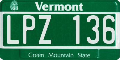 VT license plate LPZ136