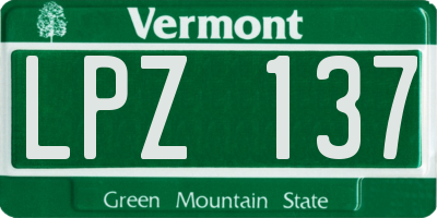 VT license plate LPZ137