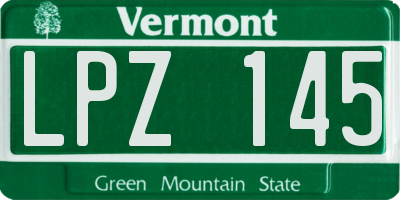 VT license plate LPZ145