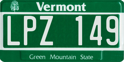 VT license plate LPZ149