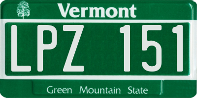 VT license plate LPZ151