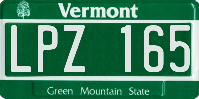 VT license plate LPZ165