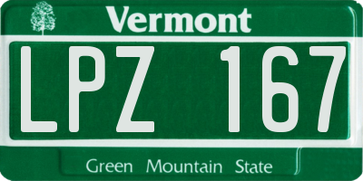 VT license plate LPZ167