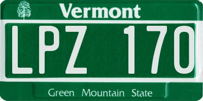 VT license plate LPZ170