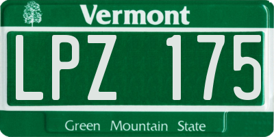 VT license plate LPZ175