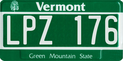VT license plate LPZ176
