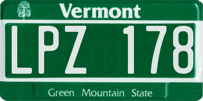 VT license plate LPZ178