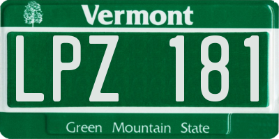 VT license plate LPZ181
