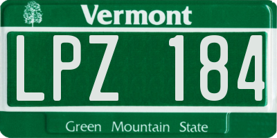 VT license plate LPZ184