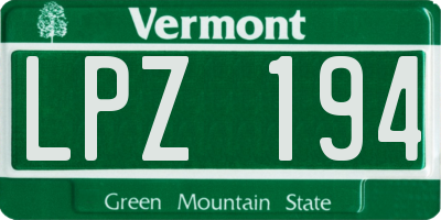 VT license plate LPZ194