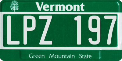 VT license plate LPZ197