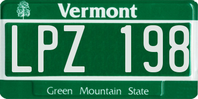 VT license plate LPZ198