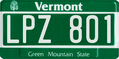 VT license plate LPZ801