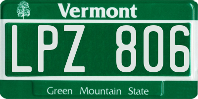 VT license plate LPZ806