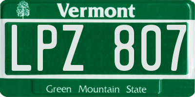 VT license plate LPZ807