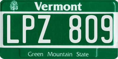 VT license plate LPZ809