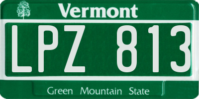 VT license plate LPZ813