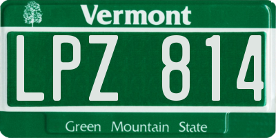 VT license plate LPZ814