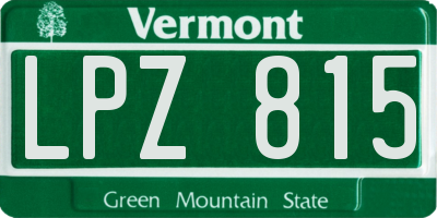 VT license plate LPZ815