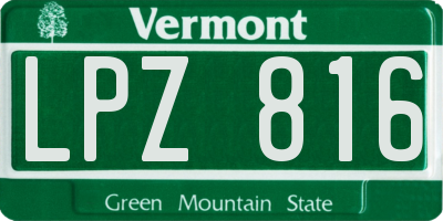 VT license plate LPZ816