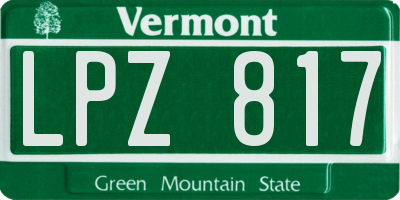 VT license plate LPZ817
