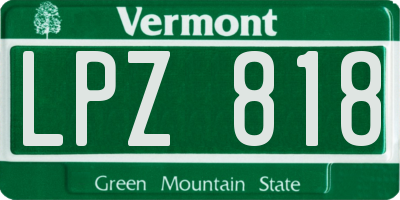 VT license plate LPZ818