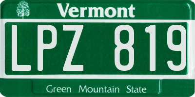 VT license plate LPZ819