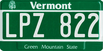 VT license plate LPZ822