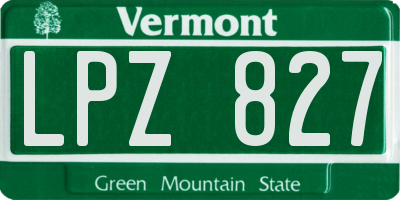 VT license plate LPZ827