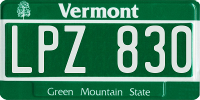 VT license plate LPZ830