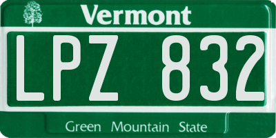 VT license plate LPZ832