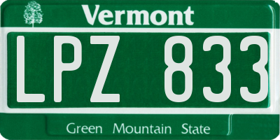 VT license plate LPZ833