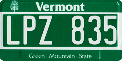 VT license plate LPZ835