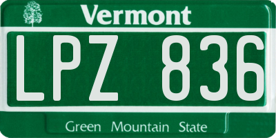 VT license plate LPZ836