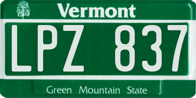 VT license plate LPZ837