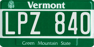 VT license plate LPZ840