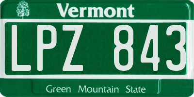 VT license plate LPZ843