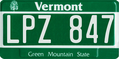 VT license plate LPZ847