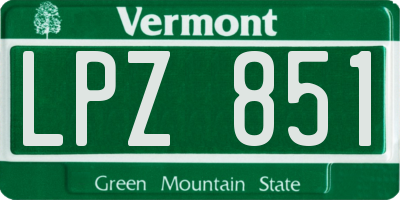 VT license plate LPZ851