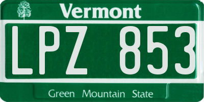 VT license plate LPZ853
