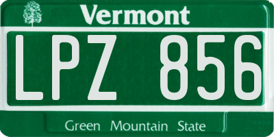 VT license plate LPZ856