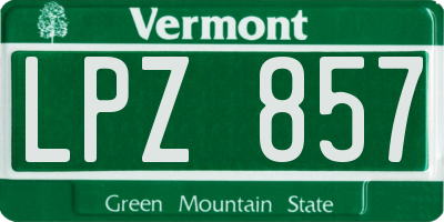 VT license plate LPZ857