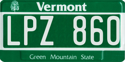 VT license plate LPZ860