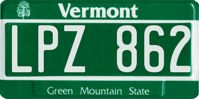 VT license plate LPZ862