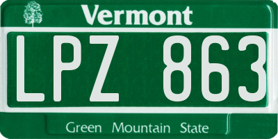 VT license plate LPZ863